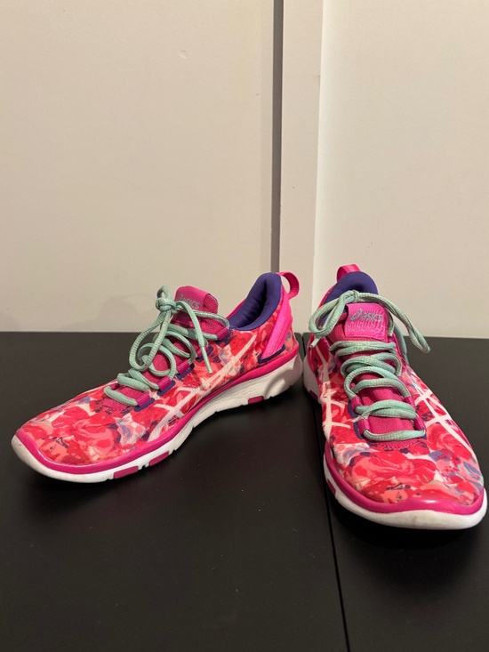 Asics S562N Pink and Mint Floral Sneakers - Picture 6 of 7